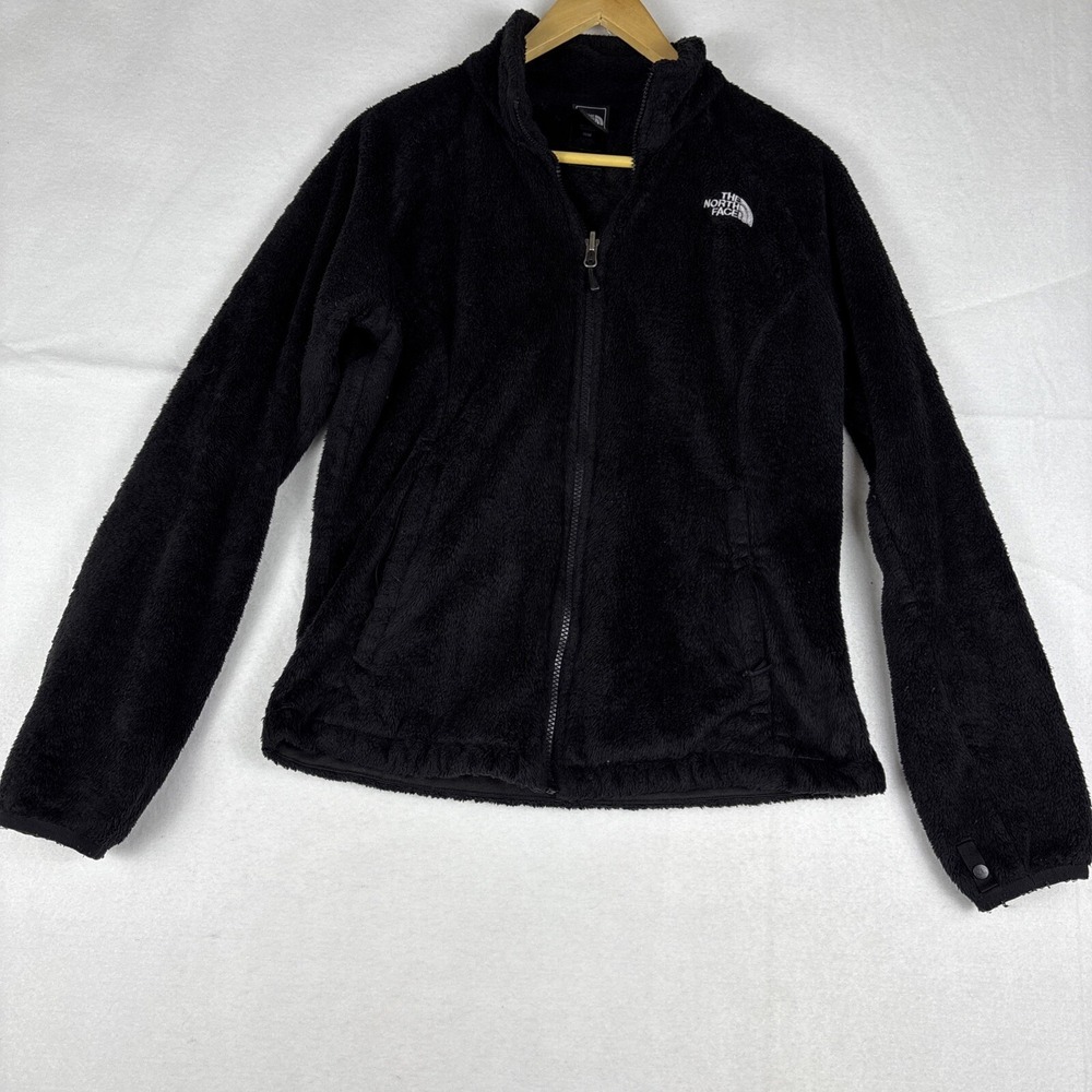 THE NORTH FACE OSO WOMENS JACKET MEDIUM BLACK FLEECE FULL ZIP POCKET ZIP